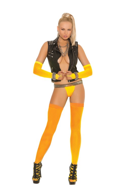 FISHNET THIGH HIGH NEON ORANGE back