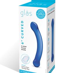 Glas 6 inches Curved Glass G-Spot Dildo Blue