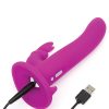 HAPPY RABBIT RECHARGEABLE VIBRATING STRAP ON HARNESS SET male Q