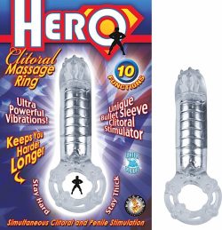 HERO COCKRING & CLIT MASSAGER CLEAR main