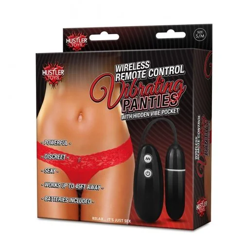 HUSTLER RED WIRELESS REMOTE VIBRATING PANTIES CONTROL S/M main