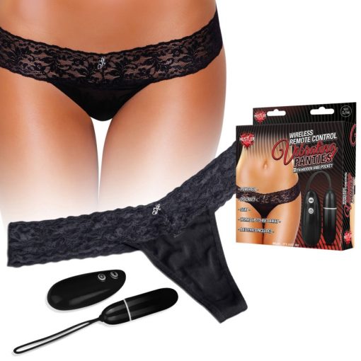 HUSTLER WIRELESS REMOTE CONTROL VIBRATING PANTIES BLK main