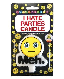 I HATE PARTIES CANDLE MEH. main
