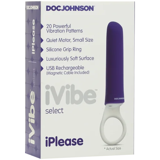IVIBE SELECT IPLEASE W SILICONE GRIP RING PURPLE/WHIT details