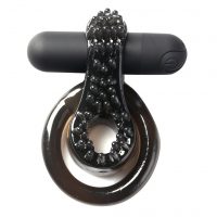 JAGGER RECHARGEABLE VIBRATING COCK RING BLACK SLEEVE main