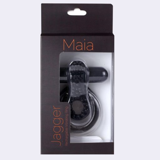 JAGGER RECHARGEABLE VIBRATING COCK RING BLACK SLEEVE male Q