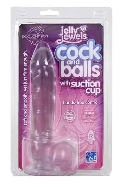 JELLY COCK & BALLS W/SUCTION CUP DIAMOND details