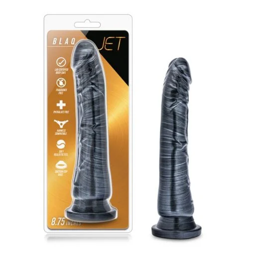 JET BLAQ CARBON METALLIC BLACK DILDO main