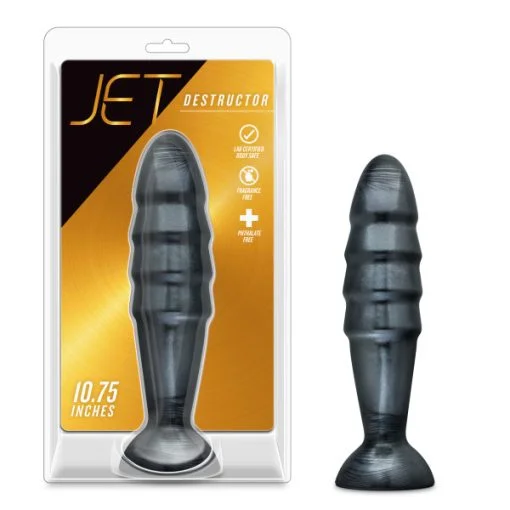 JET DESTRUCTOR CARBON METALLIC BLACK BUTT PLUG back