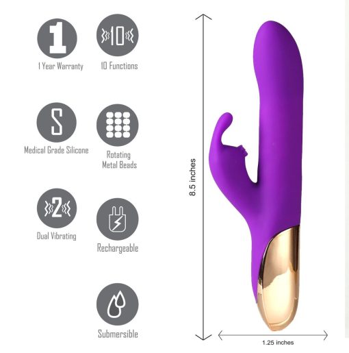 KARLIN SUPERCHARGED SILICONE RABBIT RECHARGEABLE PURPLE 2