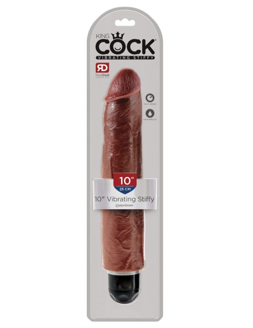 KING COCK 10 VIBRATING STIFFY BROWN " details