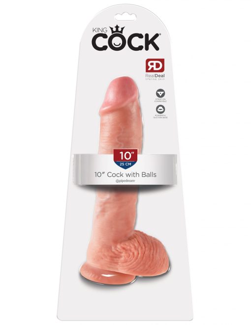 KING COCK 10IN COCK W/BALLS FLESH 2