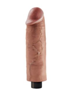 KING COCK 10IN VIBRATING TAN main