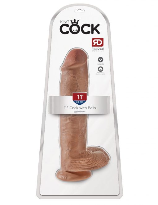 KING COCK 11 COCK W/BALLS TAN " 2