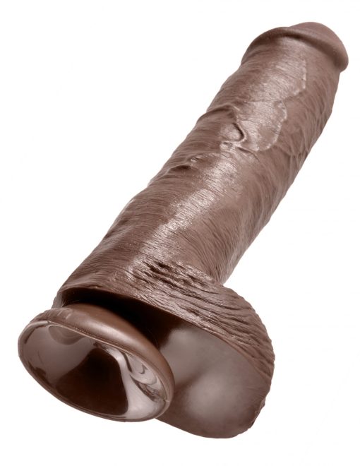 KING COCK 11IN COCK W/BALLS BROWN back