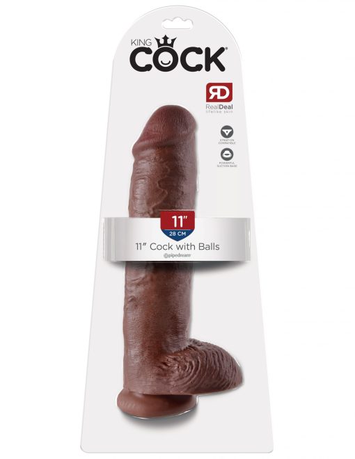 KING COCK 11IN COCK W/BALLS BROWN 2