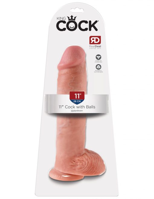 KING COCK 11IN COCK W/BALLS FLESH 2