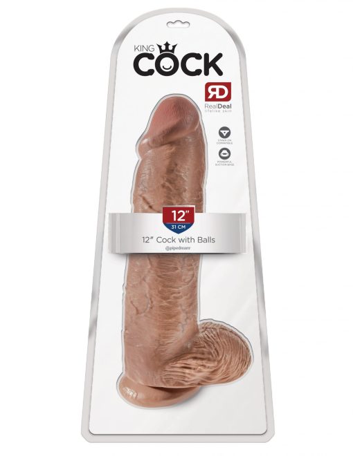 KING COCK 12 COCK W/BALLS TAN " 2