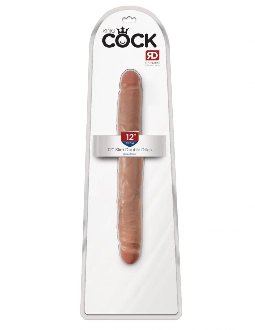 KING COCK 12 SLIM DOUBLE DILDO TAN " male Q