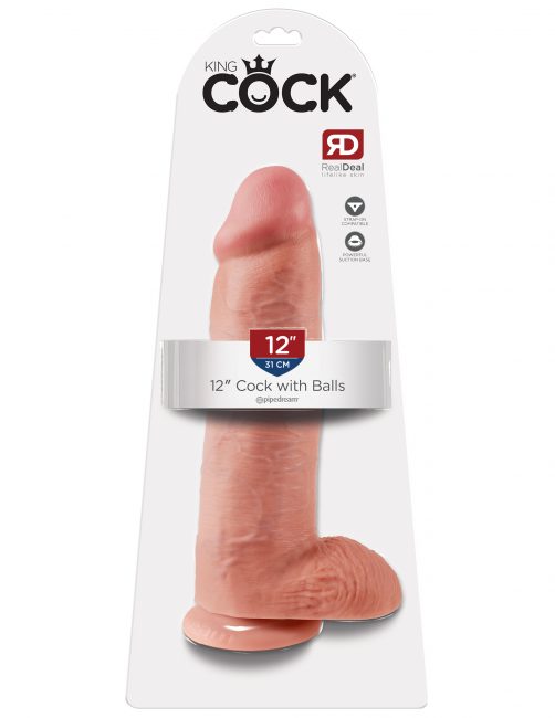 KING COCK 12IN COCK W/BALLS FLESH 2