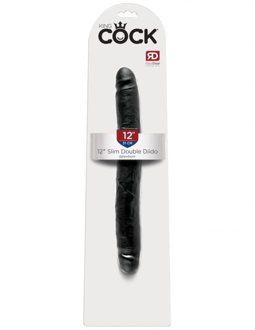 KING COCK 12IN SLIM DOUBLE DILDO BLACK details