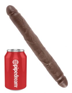 KING COCK 12IN SLIM DOUBLE DILDO BROWN main