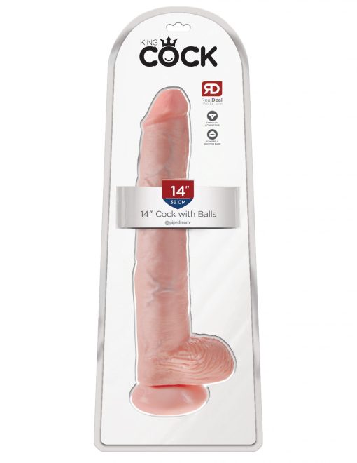 KING COCK 14 COCK W/BALLS FLESH " 2