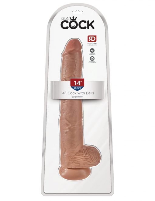 KING COCK 14 COCK W/BALLS TAN " 2