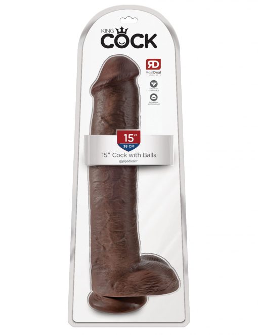 KING COCK 15 COCK W/BALLS BROWN " 2