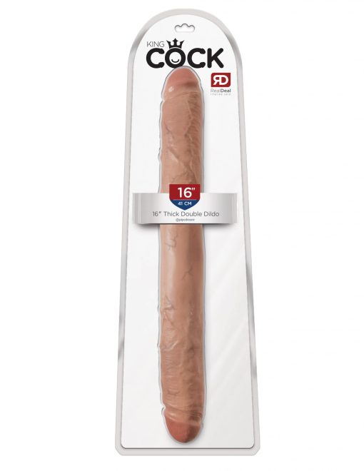 KING COCK 16 THICK DOUBLE DILDO TAN " male Q