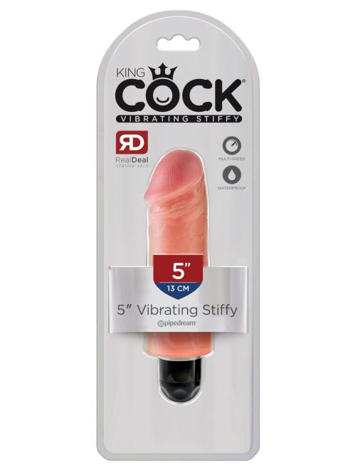 KING COCK 5 VIBRATING STIFFY BEIGE VIBRATOR " details