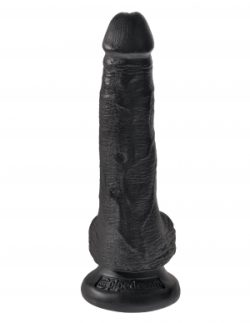 KING COCK 6 COCK W/BALLS BLACK " main