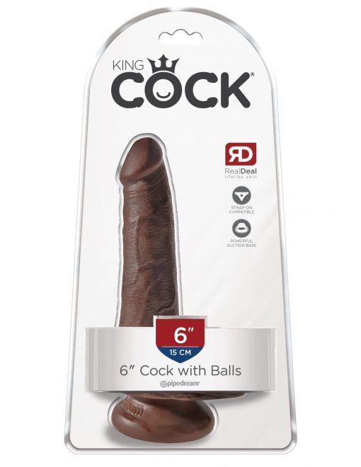 KING COCK 6 COCK W/BALLS BROWN " 2