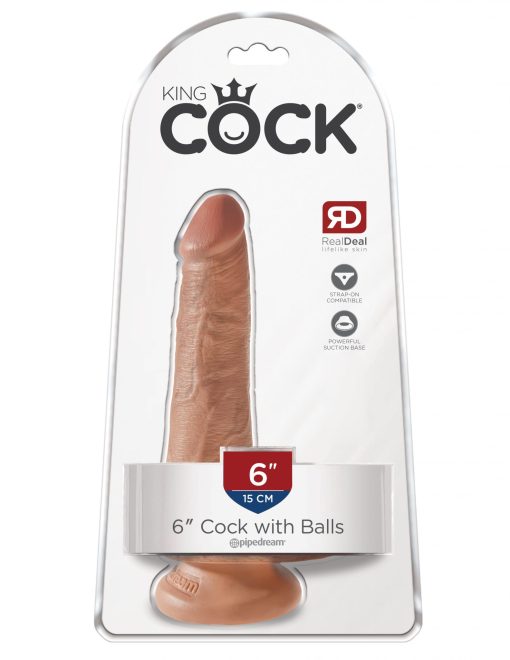 KING COCK 6 COCK W/BALLS TAN " 2