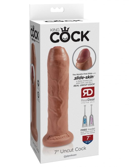 KING COCK 7 UNCUT TAN DILDO " male Q