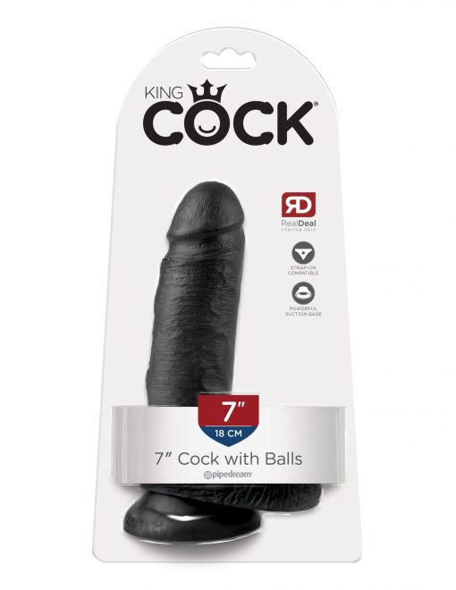 KING COCK 7IN COCK W/BALLS BLACK male Q