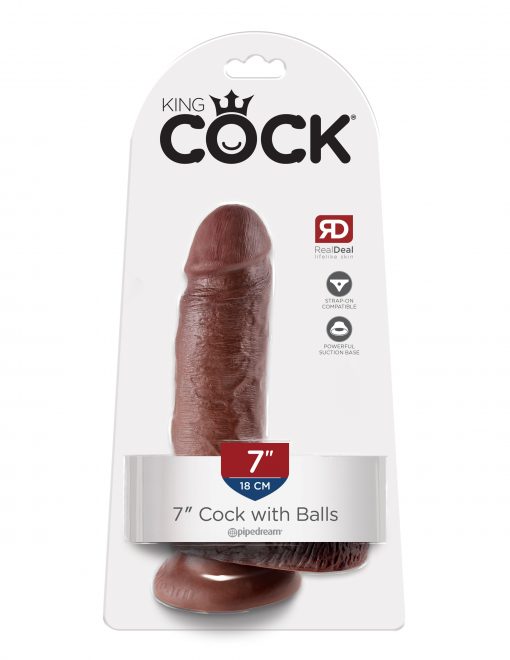 KING COCK 7IN COCK W/BALLS BROWN male Q