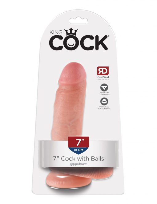 KING COCK 7IN COCK W/BALLS FLESH male Q