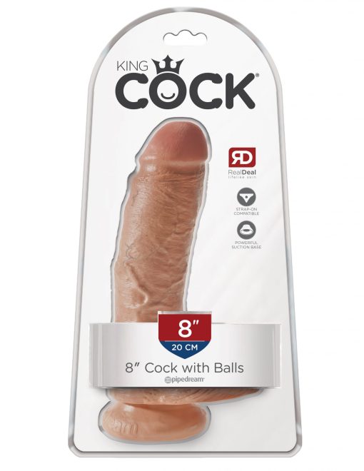 KING COCK 8 COCK W/BALLS TAN " male Q