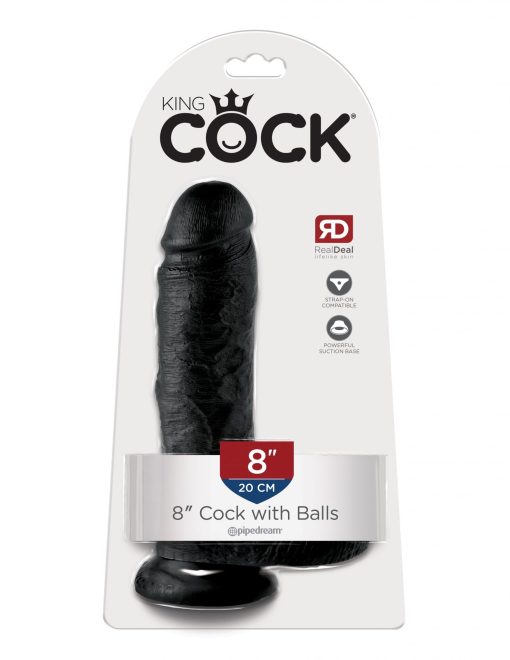 KING COCK 8IN COCK W/BALLS BLACK male Q