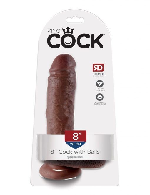 KING COCK 8IN COCK W/BALLS BROWN male Q