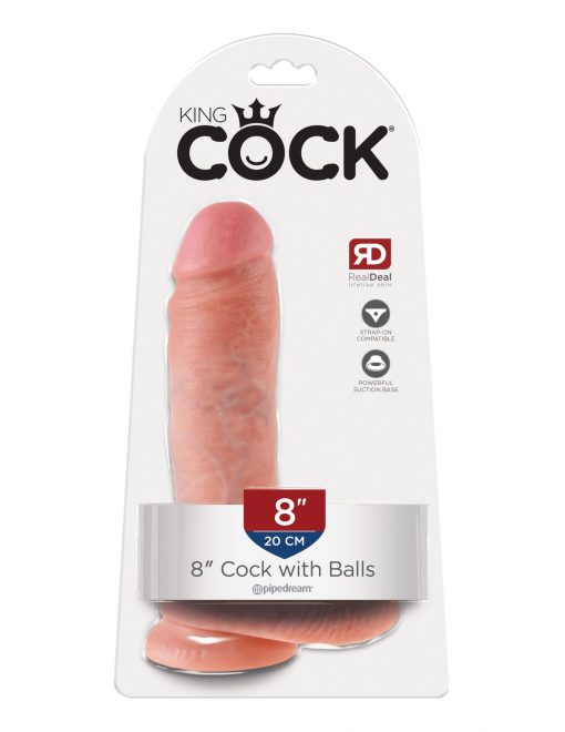 KING COCK 8IN COCK W/BALLS FLESH male Q