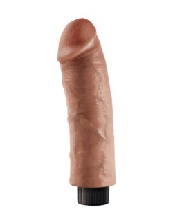 KING COCK 8IN VIBRATING TAN main