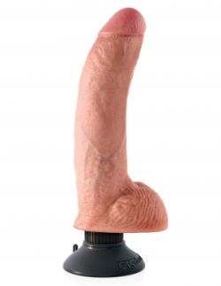 KING COCK 9 IN COCK W/BALLS FLESH VIBRATING main