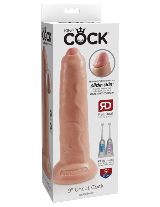 KING COCK 9 UNCUT BEIGE DILDO " male Q