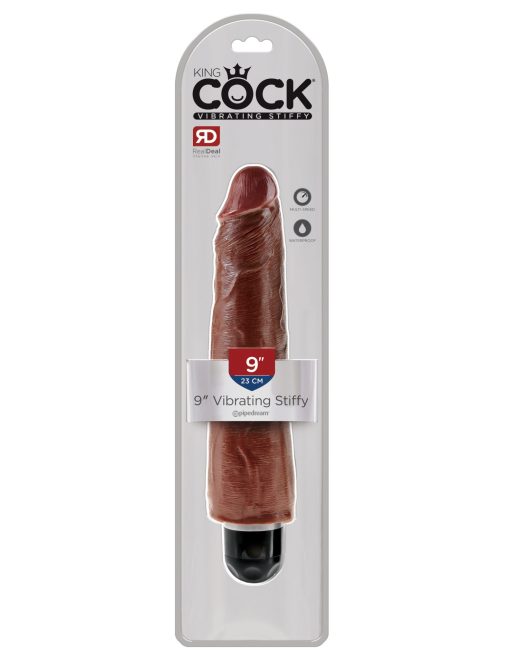 KING COCK 9 VIBRATING STIFFY BROWN " details