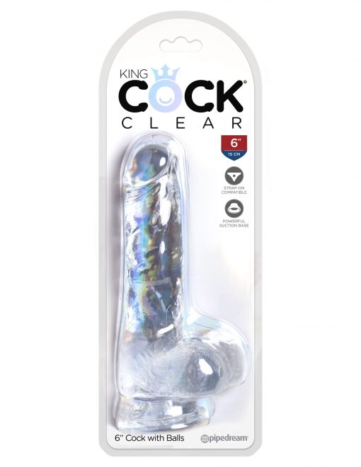 KING COCK CLEAR 6 IN COCK W/ BALLS main