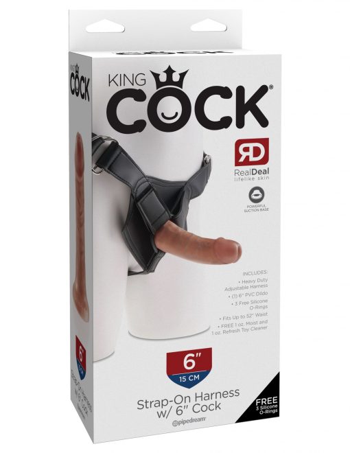 KING COCK STRAP ON HARNESS W/ 6 COCK TAN " 3