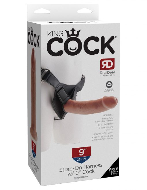 KING COCK STRAP ON HARNESS W/ 9 COCK TAN " 3