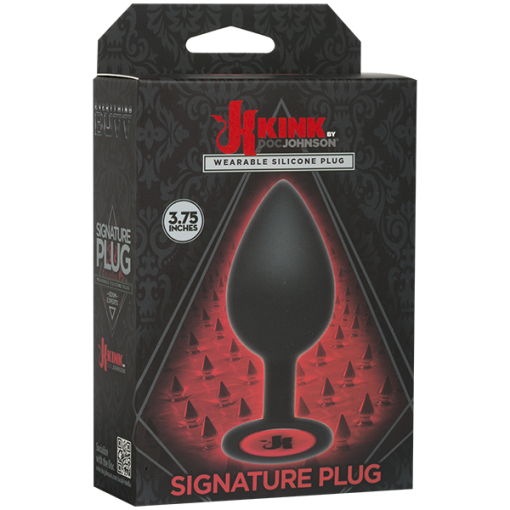 KINK SIGNATURE PLUG 3.75 WEARABLE SILICONE PLUG BLACK " male Q